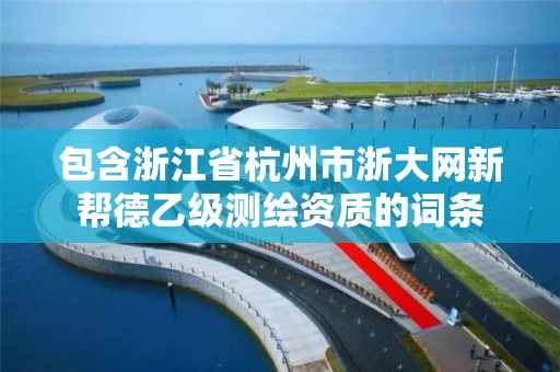 包含浙江省杭州市浙大网新帮德乙级测绘资质的词条