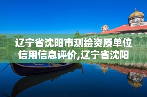 辽宁省沈阳市测绘资质单位信用信息评价,辽宁省沈阳市测绘资质单位信用信息评价中心