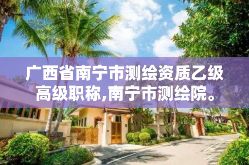 广西省南宁市测绘资质乙级高级职称,南宁市测绘院。