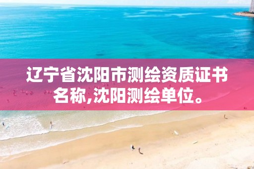 辽宁省沈阳市测绘资质证书名称,沈阳测绘单位。