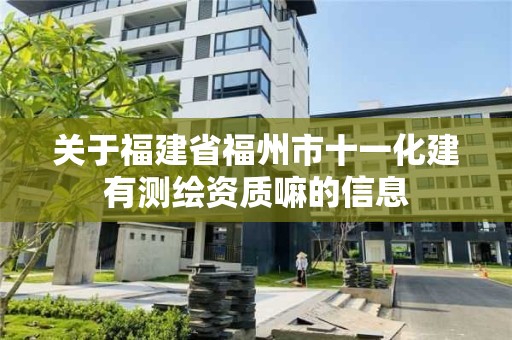 关于福建省福州市十一化建有测绘资质嘛的信息