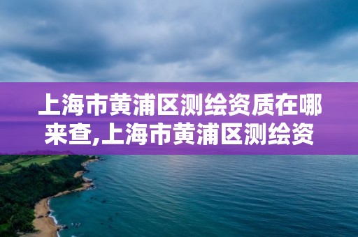 上海市黄浦区测绘资质在哪来查,上海市黄浦区测绘资质在哪来查