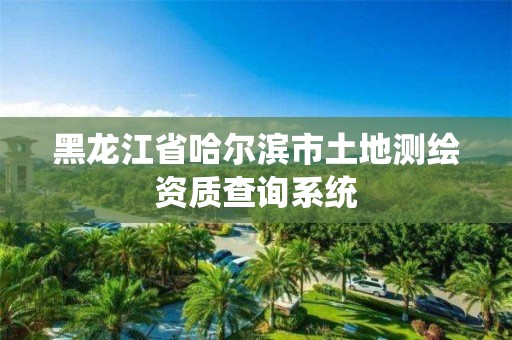 黑龙江省哈尔滨市土地测绘资质查询系统