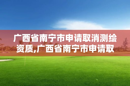 广西省南宁市申请取消测绘资质,广西省南宁市申请取消测绘资质的公告