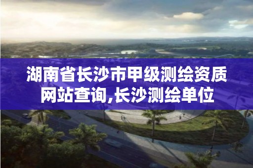 湖南省长沙市甲级测绘资质网站查询,长沙测绘单位