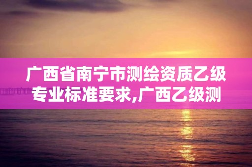 广西省南宁市测绘资质乙级专业标准要求,广西乙级测绘公司名单。