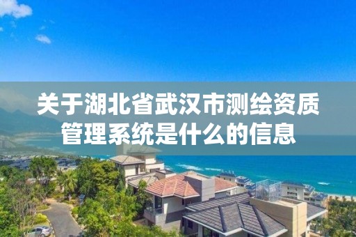 关于湖北省武汉市测绘资质管理系统是什么的信息