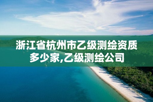 浙江省杭州市乙级测绘资质多少家,乙级测绘公司