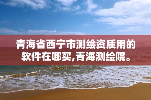 青海省西宁市测绘资质用的软件在哪买,青海测绘院。