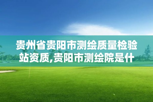 贵州省贵阳市测绘质量检验站资质,贵阳市测绘院是什么单位。