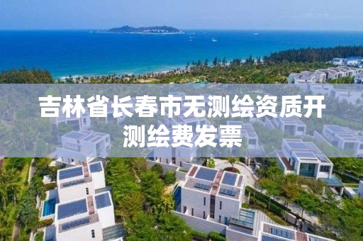 吉林省长春市无测绘资质开测绘费发票