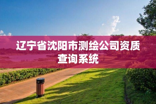 辽宁省沈阳市测绘公司资质查询系统