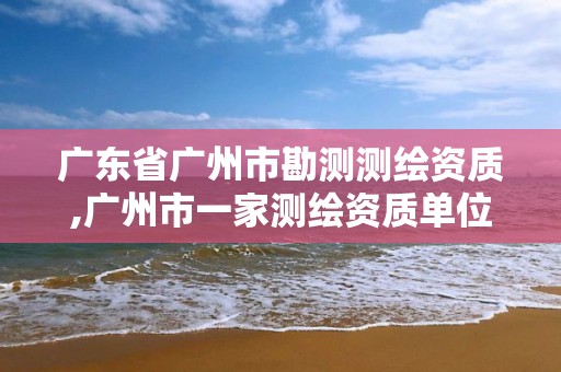 广东省广州市勘测测绘资质,广州市一家测绘资质单位