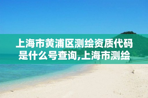 上海市黄浦区测绘资质代码是什么号查询,上海市测绘产品质量监督检验站。