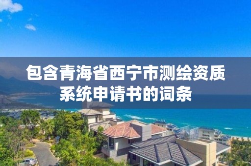 包含青海省西宁市测绘资质系统申请书的词条