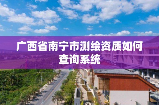 广西省南宁市测绘资质如何查询系统