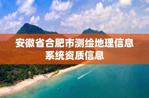 安徽省合肥市测绘地理信息系统资质信息