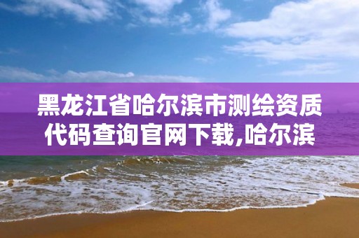 黑龙江省哈尔滨市测绘资质代码查询官网下载,哈尔滨测绘地理信息局。