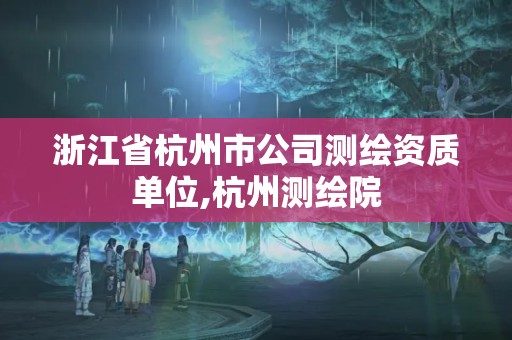 浙江省杭州市公司测绘资质单位,杭州测绘院