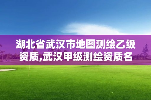 湖北省武汉市地图测绘乙级资质,武汉甲级测绘资质名录