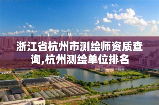 浙江省杭州市测绘师资质查询,杭州测绘单位排名