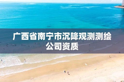 广西省南宁市沉降观测测绘公司资质