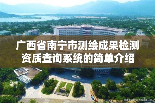 广西省南宁市测绘成果检测资质查询系统的简单介绍