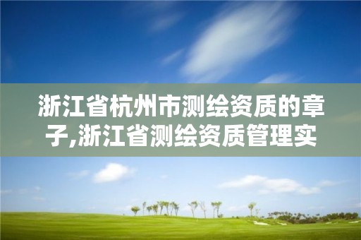 浙江省杭州市测绘资质的章子,浙江省测绘资质管理实施细则