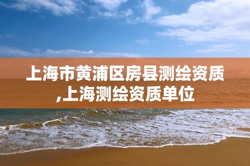 上海市黄浦区房县测绘资质,上海测绘资质单位