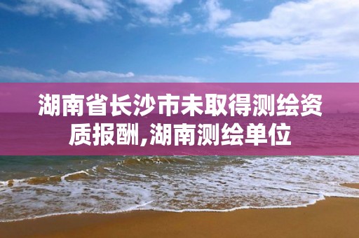 湖南省长沙市未取得测绘资质报酬,湖南测绘单位