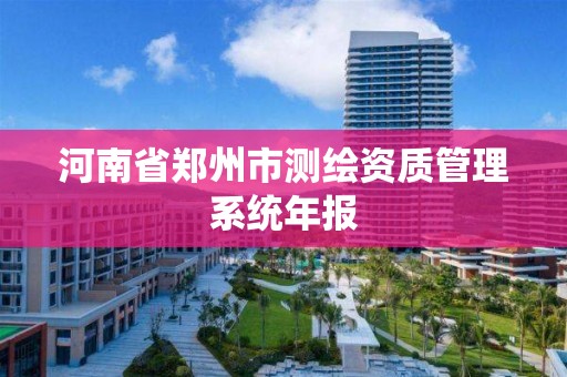 河南省郑州市测绘资质管理系统年报