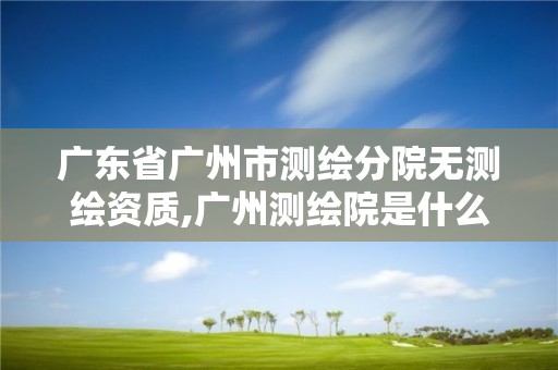 广东省广州市测绘分院无测绘资质,广州测绘院是什么单位