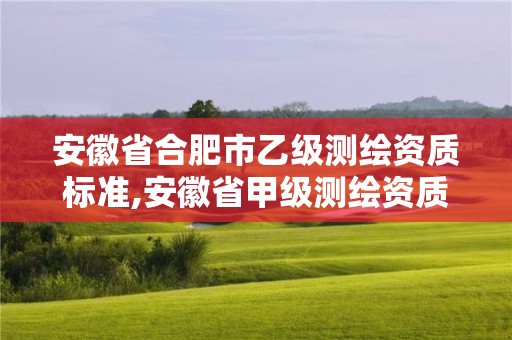 安徽省合肥市乙级测绘资质标准,安徽省甲级测绘资质单位。