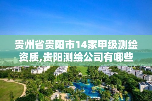 贵州省贵阳市14家甲级测绘资质,贵阳测绘公司有哪些