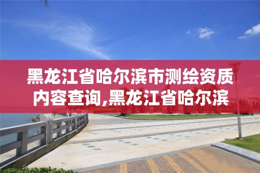 黑龙江省哈尔滨市测绘资质内容查询,黑龙江省哈尔滨市测绘局