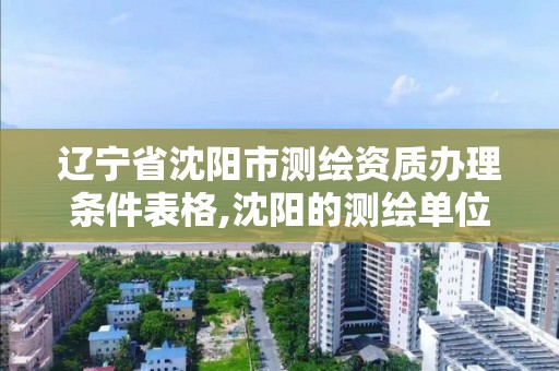 辽宁省沈阳市测绘资质办理条件表格,沈阳的测绘单位有哪些