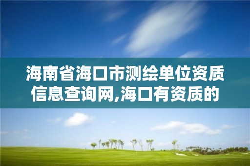 海南省海口市测绘单位资质信息查询网,海口有资质的测绘公司