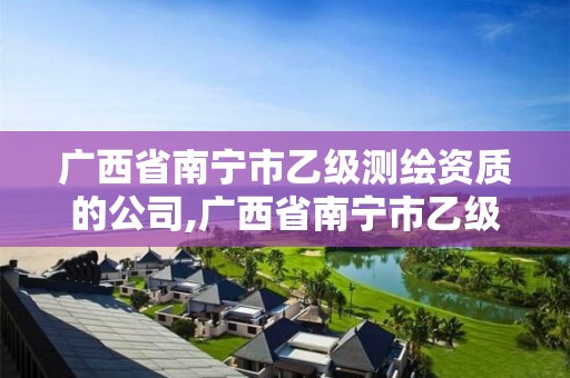 广西省南宁市乙级测绘资质的公司,广西省南宁市乙级测绘资质的公司有哪些