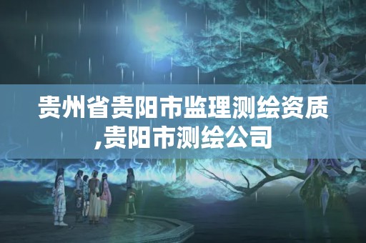 贵州省贵阳市监理测绘资质,贵阳市测绘公司