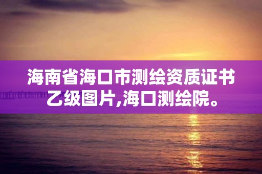 海南省海口市测绘资质证书乙级图片,海口测绘院。