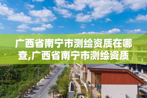 广西省南宁市测绘资质在哪查,广西省南宁市测绘资质在哪查