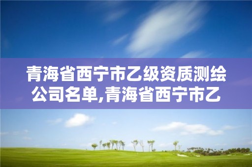 青海省西宁市乙级资质测绘公司名单,青海省西宁市乙级资质测绘公司名单公布