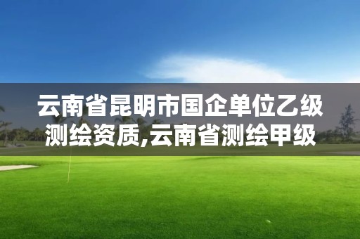 云南省昆明市国企单位乙级测绘资质,云南省测绘甲级单位