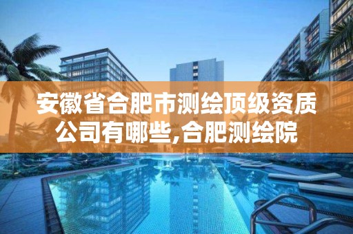 安徽省合肥市测绘顶级资质公司有哪些,合肥测绘院