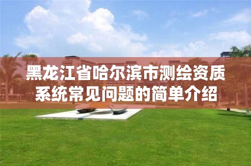 黑龙江省哈尔滨市测绘资质系统常见问题的简单介绍