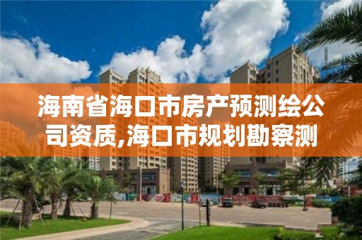 海南省海口市房产预测绘公司资质,海口市规划勘察测绘服务中心