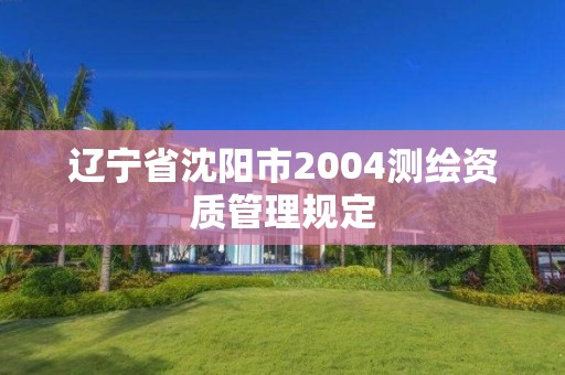 辽宁省沈阳市2004测绘资质管理规定