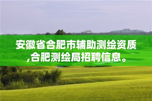 安徽省合肥市辅助测绘资质,合肥测绘局招聘信息。