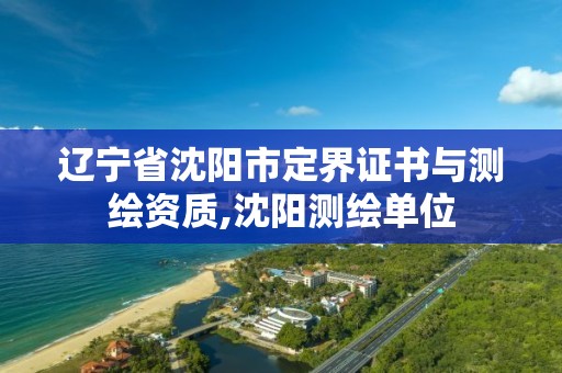 辽宁省沈阳市定界证书与测绘资质,沈阳测绘单位