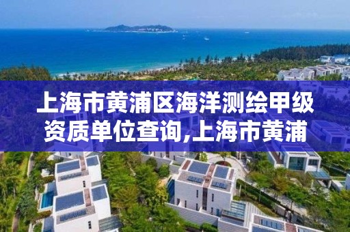 上海市黄浦区海洋测绘甲级资质单位查询,上海市黄浦区海洋测绘甲级资质单位查询。